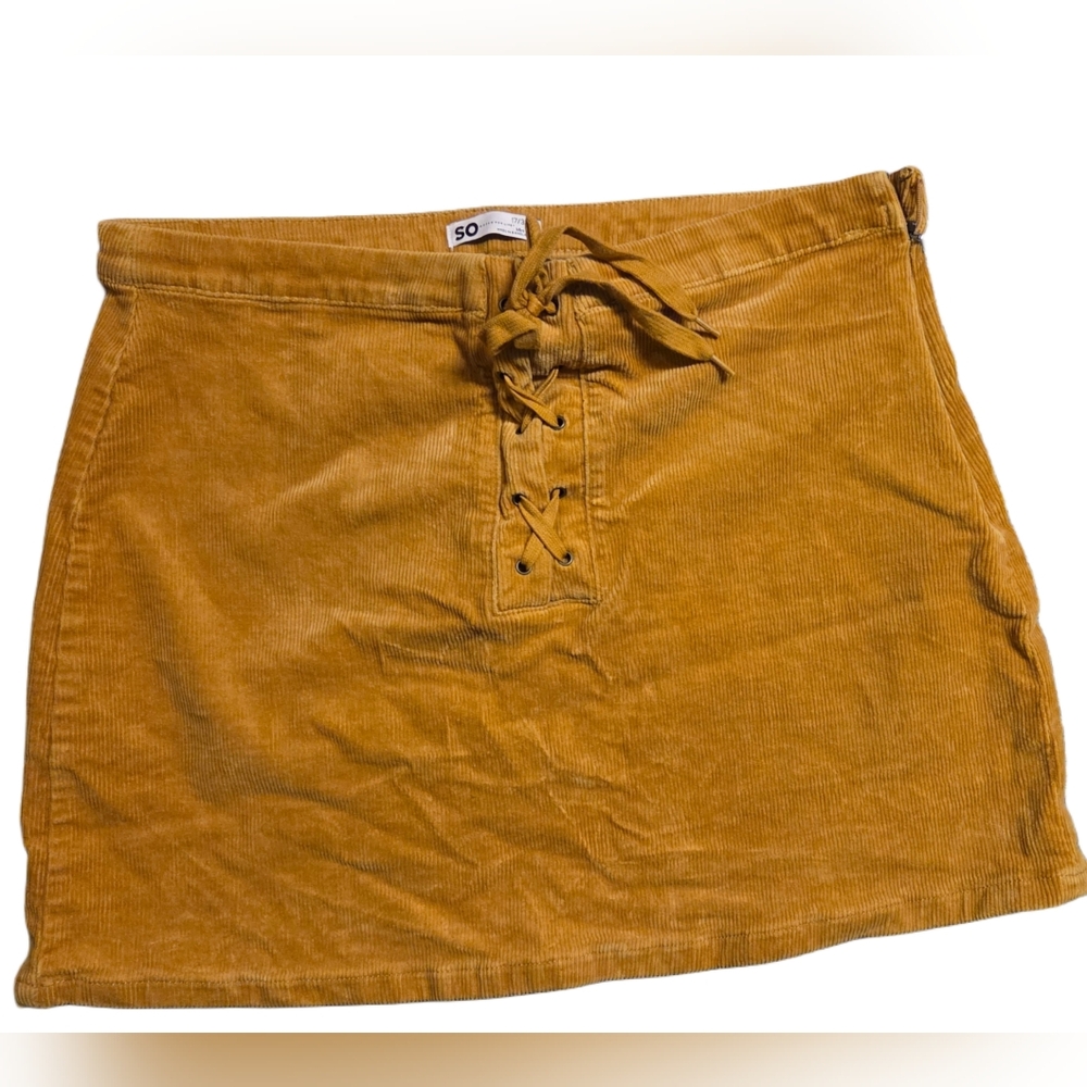 Corduroy Gold Mini Skirt